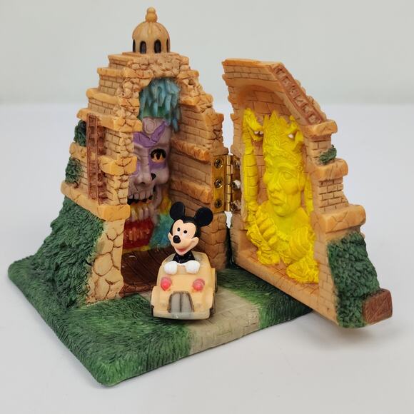 Disney Indiana Jones 4" Hinged Resin Box Scene W/ Mickey in Jeep EUC! - Picture 1 of 11